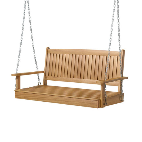 Swing Chair With Chain Gardeon Outdoor Furniture Wooden 2 Seat Teak ...