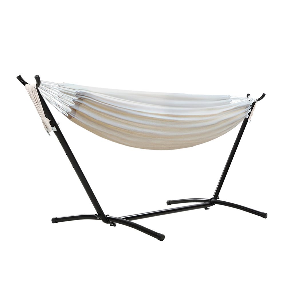 Hammock With Stand Cotton Rope Steep Patio Adjustable Outdoor
