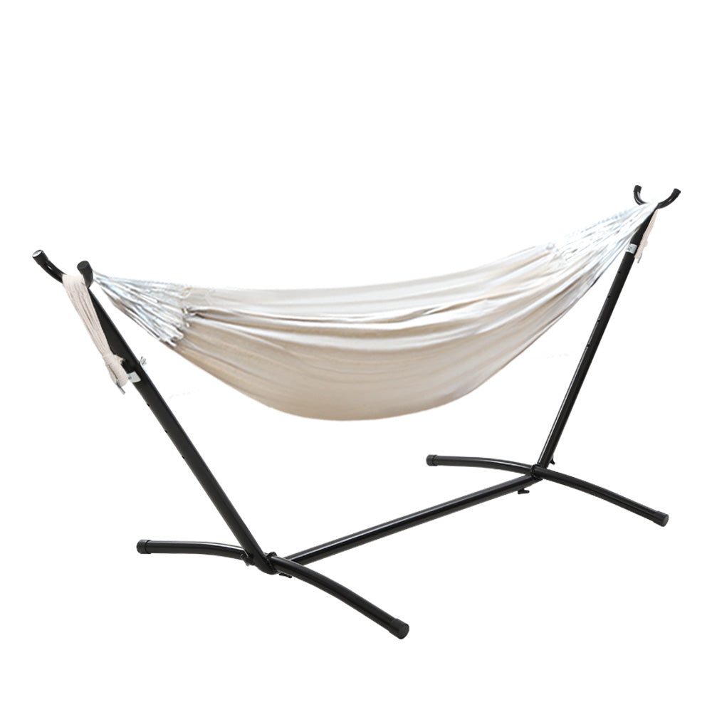 Hammock With Stand Cotton Rope Steep Patio Adjustable Outdoor