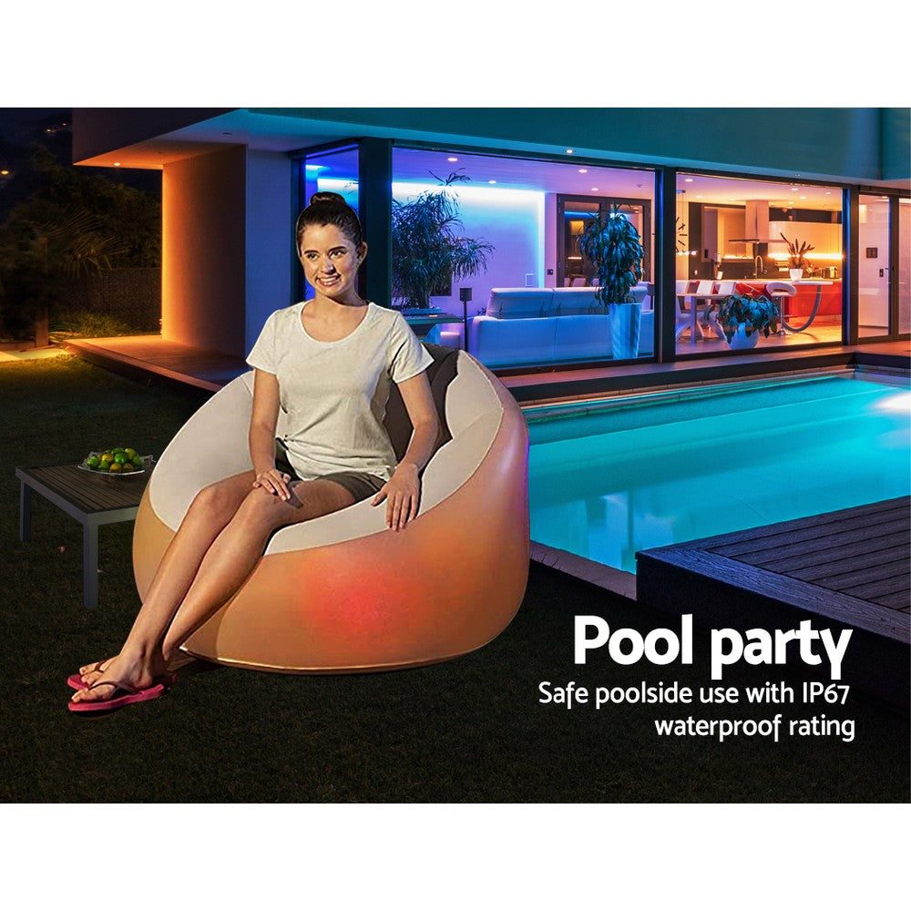 Inflatable Chair Outdoor Sofa Seat LED Light Battery Powered IP67