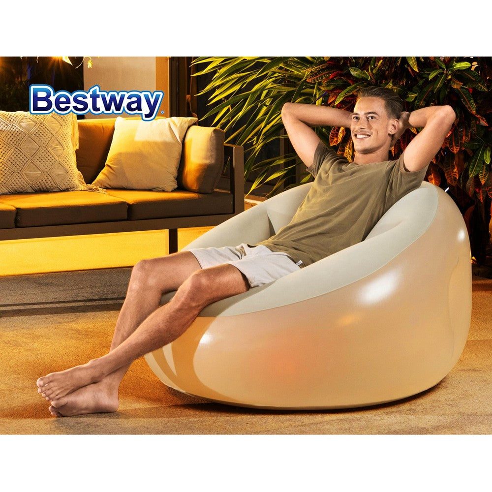 Inflatable Chair Outdoor Sofa Seat LED Light Battery Powered IP67