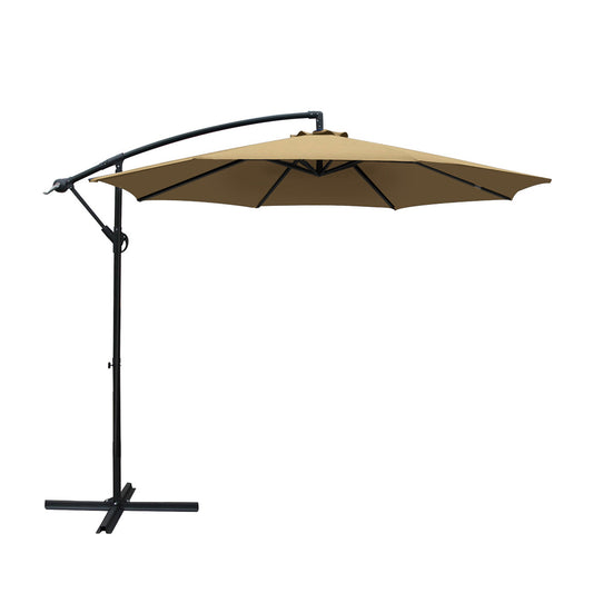 Cantilever Umbrella | Outdoor Patio Deck Beach | Instahut | 3m | Beige