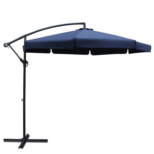 Cantilever Umbrella | Canopy with Straight Valance | Instahut | 3m | Navy