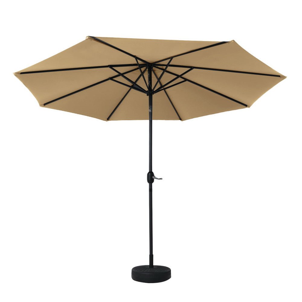 Outdoor Umbrella with Base Tilting 3m Patio Tilt Beige