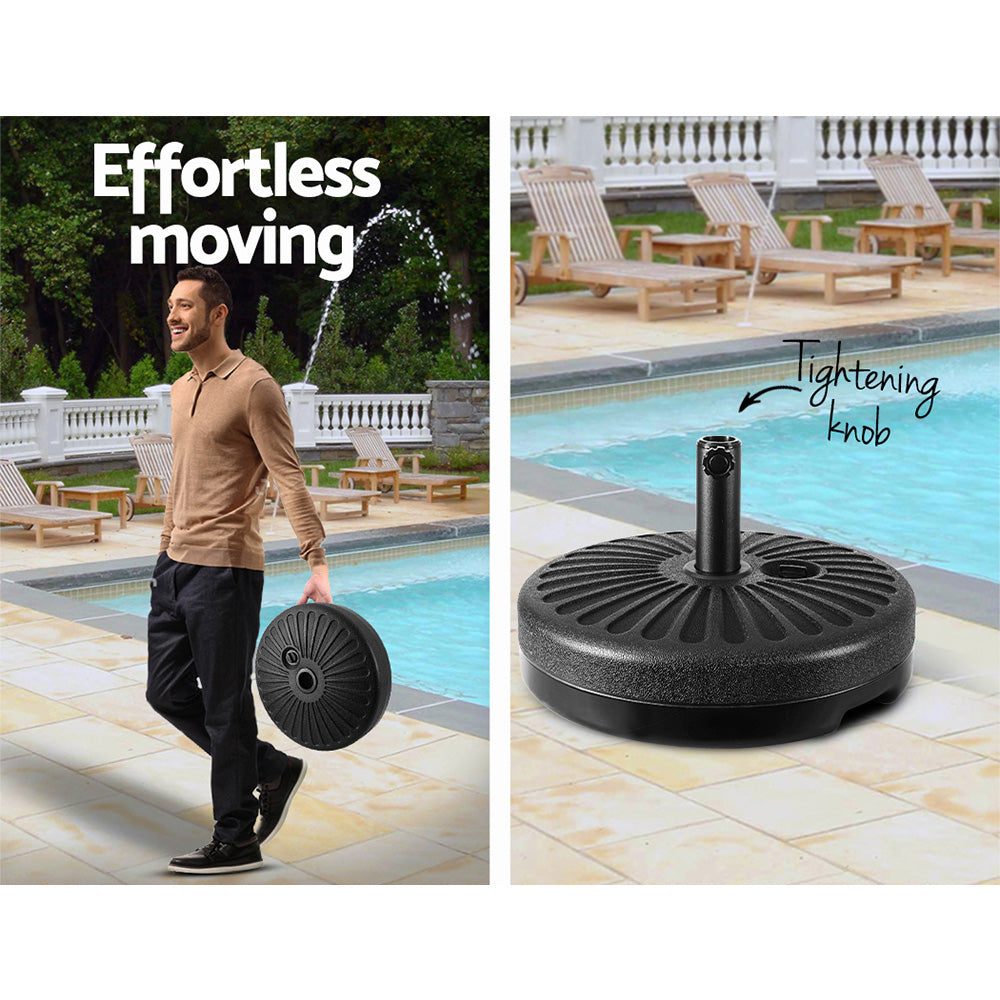 Outdoor Umbrella Base Stand | Round | Instahut | 51cm 23kg