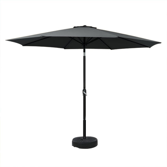 Outdoor Umbrella with Base Tilting 3m Patio Tilt Black