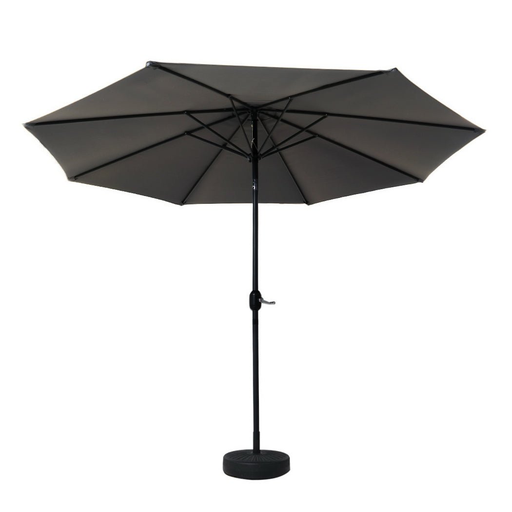 Outdoor Umbrella with Base Tilting 3m Patio Tilt Charcoal