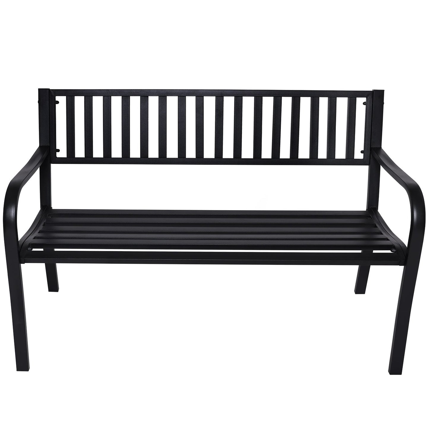Outdoor Bench Seat Wallaroo Steel Metal Garden Black - Modern Design