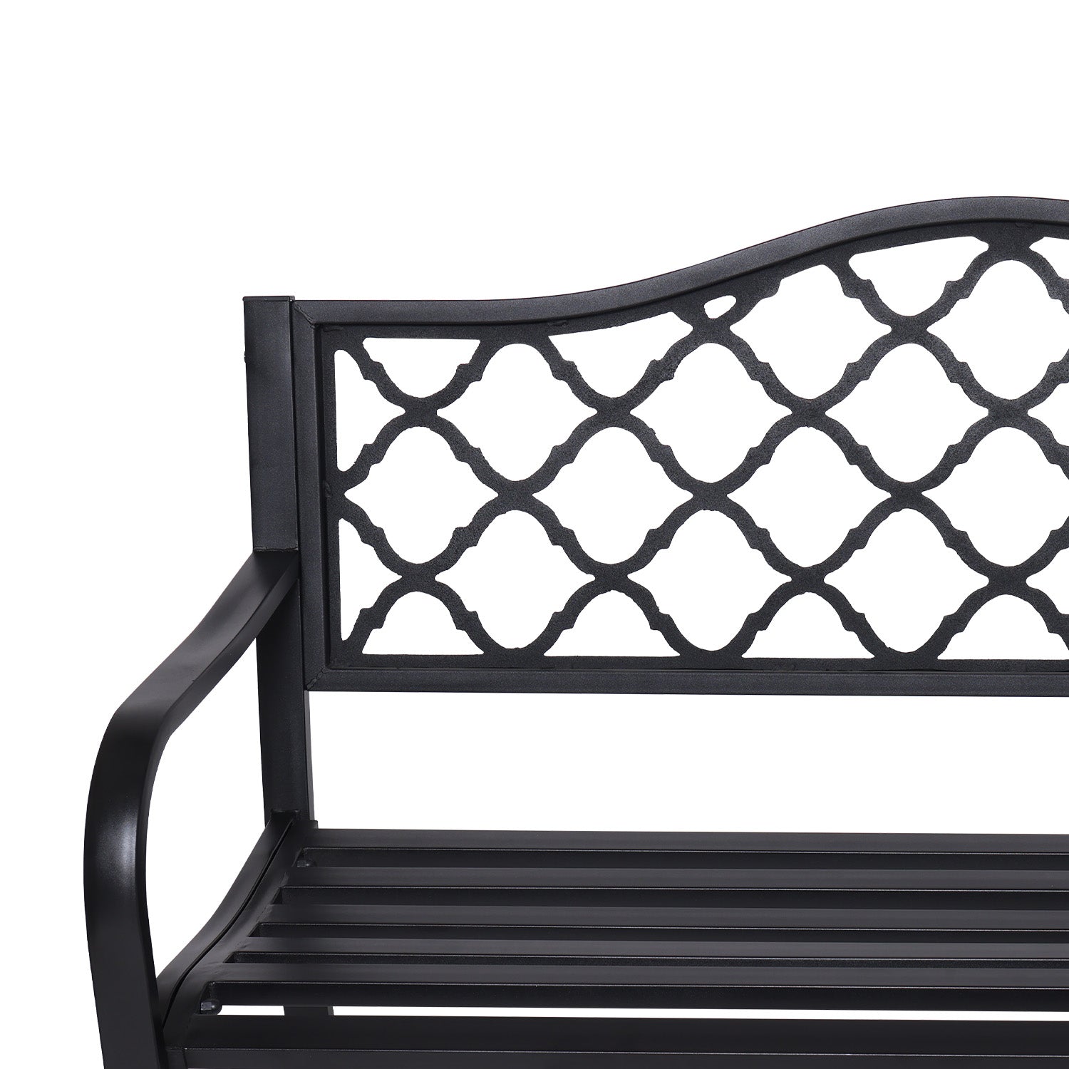 Outdoor Bench Seat Wallaroo Steel Metal Garden Black - Elegant