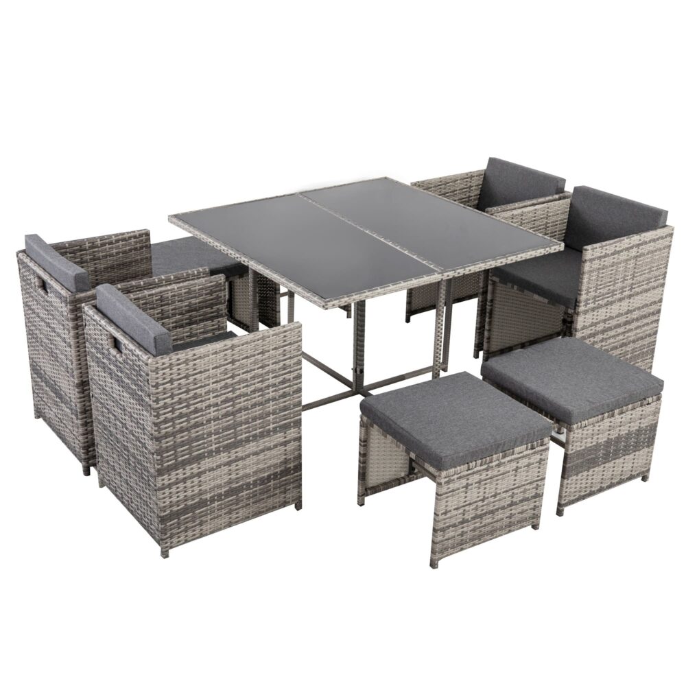 Outdoor Dining Table Set 8 Seater Horrocks Grey