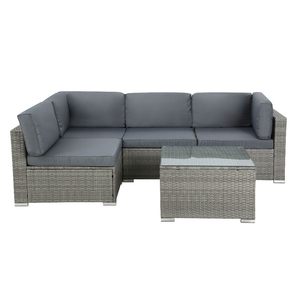 Outdoor Lounge | 4 Seat | Modular Outdoor Sofa Setting | All Grey