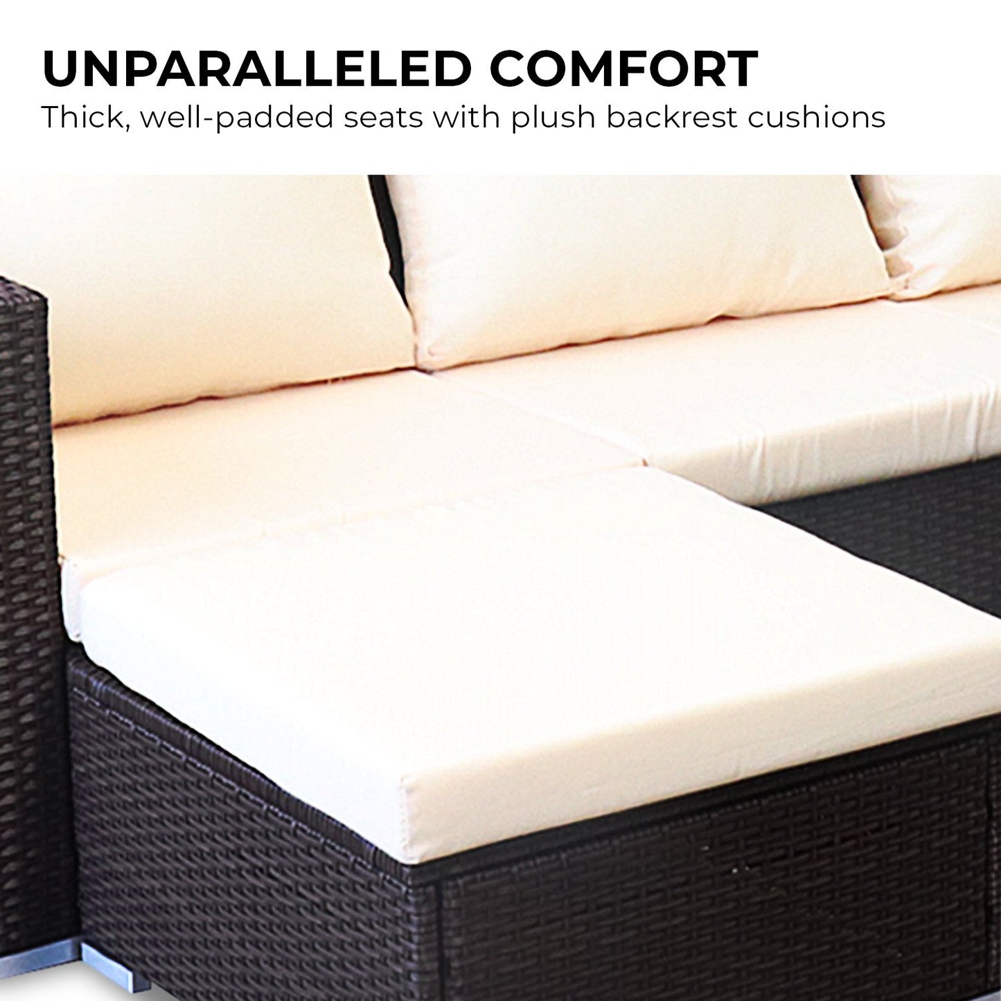 Outdoor Lounge | 4 Seat | Modular Outdoor Sofa Setting | Sarantino Range | Brown