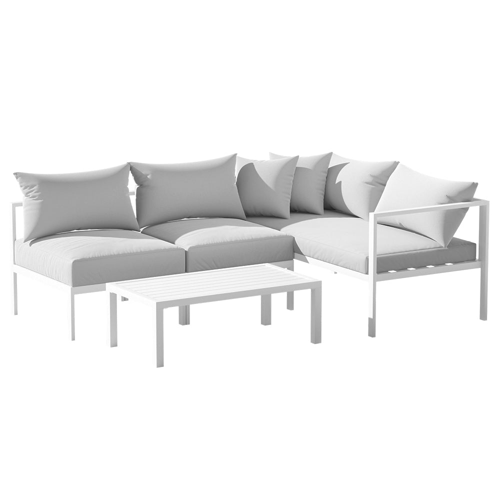 Outdoor Lounge Set 4 Seater Aluminium Outdoor Sofa Setting Patio Set