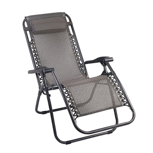 Outdoor Recliner Chair Lightweight Portable Folding Beige