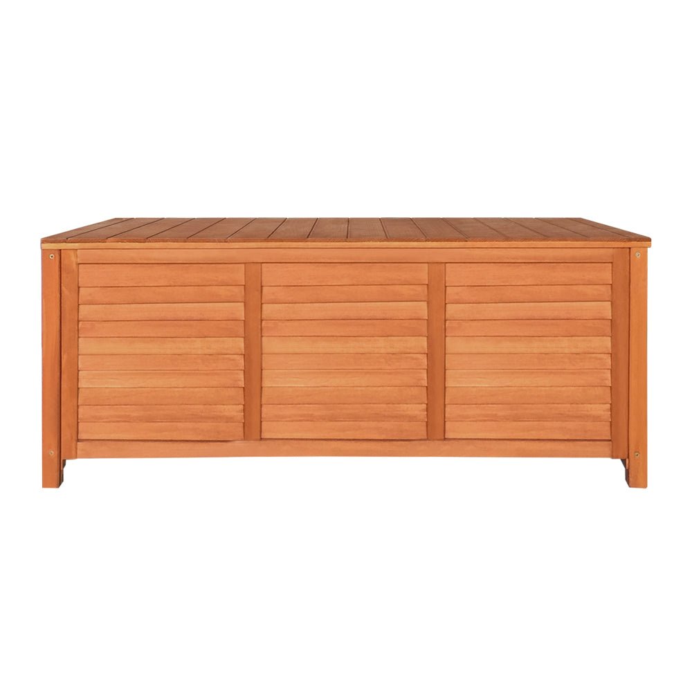 Outdoor Storage Bench Deck Box 210L Gardeon Wooden Seat Patio Furniture Natural