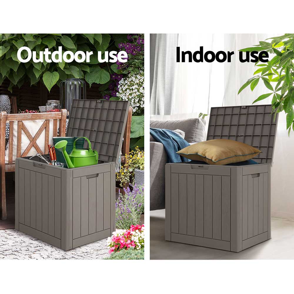 Gardeon Outdoor Storage Box 118L Container Lockable Garden Patio Grey