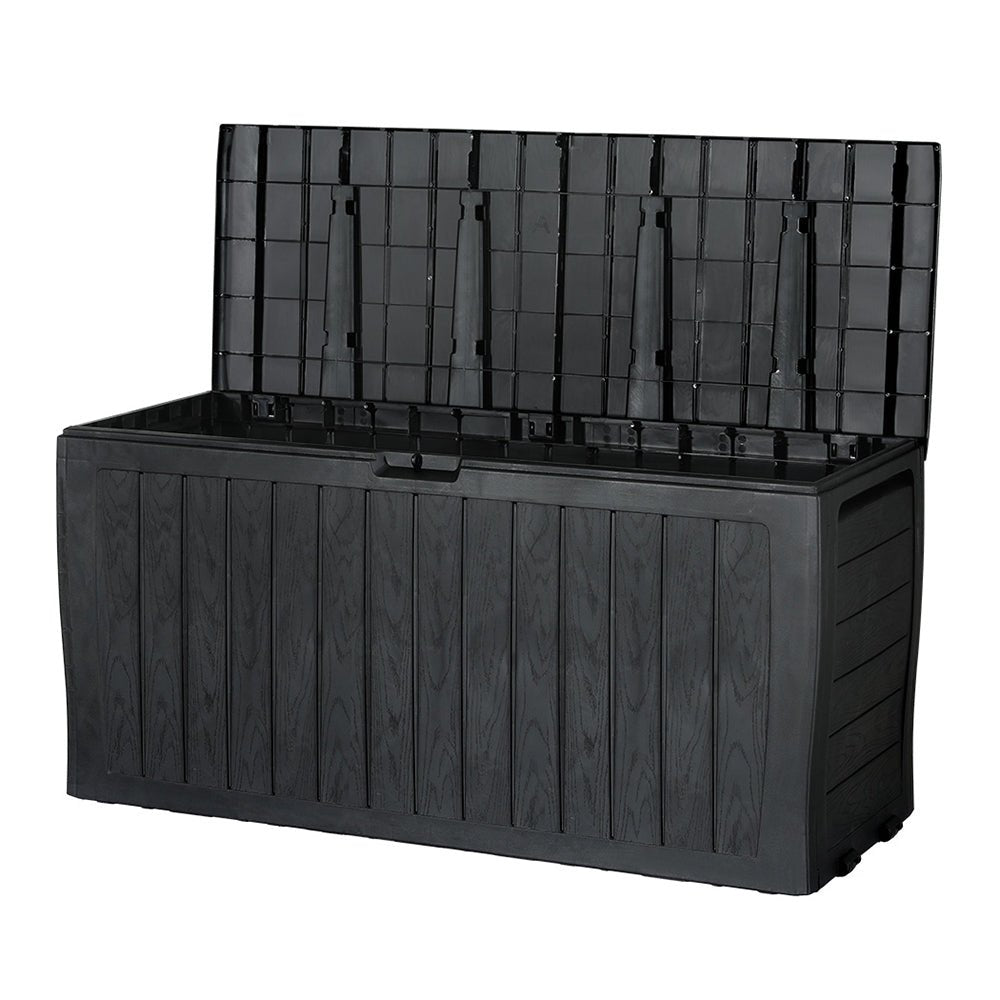 Outdoor Storage Box 220L Lockable Organiser Garden Deck Tool Black