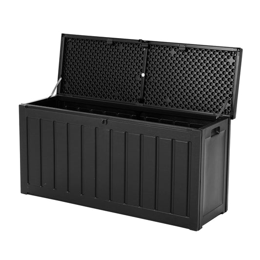 Outdoor Storage Box 240L Container Lockable Garden Bench Tool Black