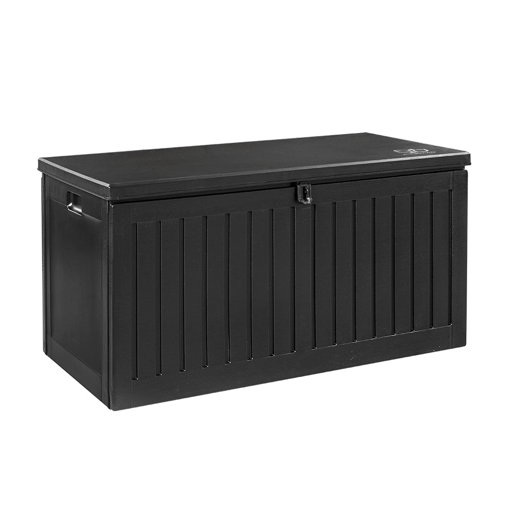 Outdoor Storage Box 270L Container Lockable Garden Bench Tool Black