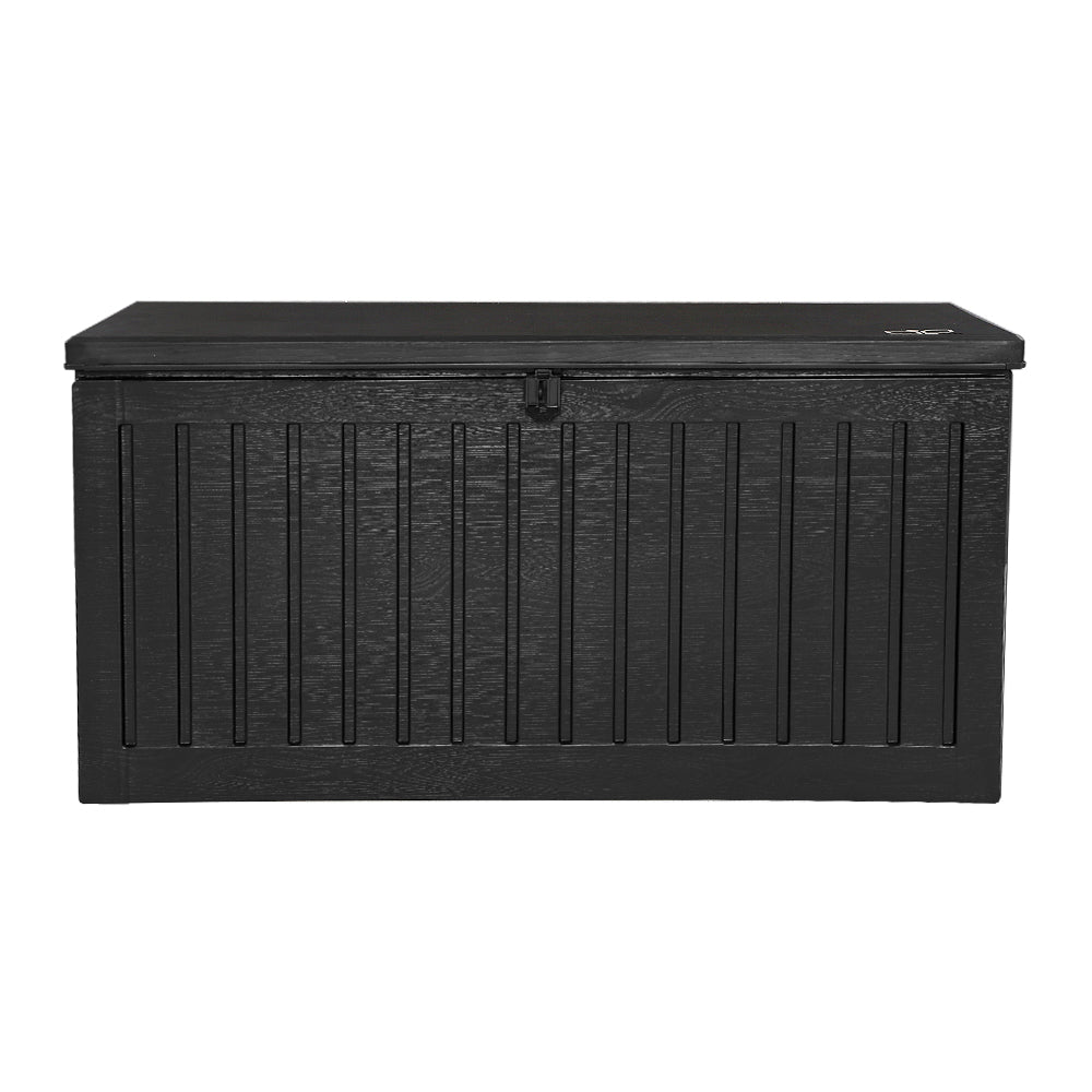 Outdoor Storage Box 270L Container Lockable Garden Bench Tool Black