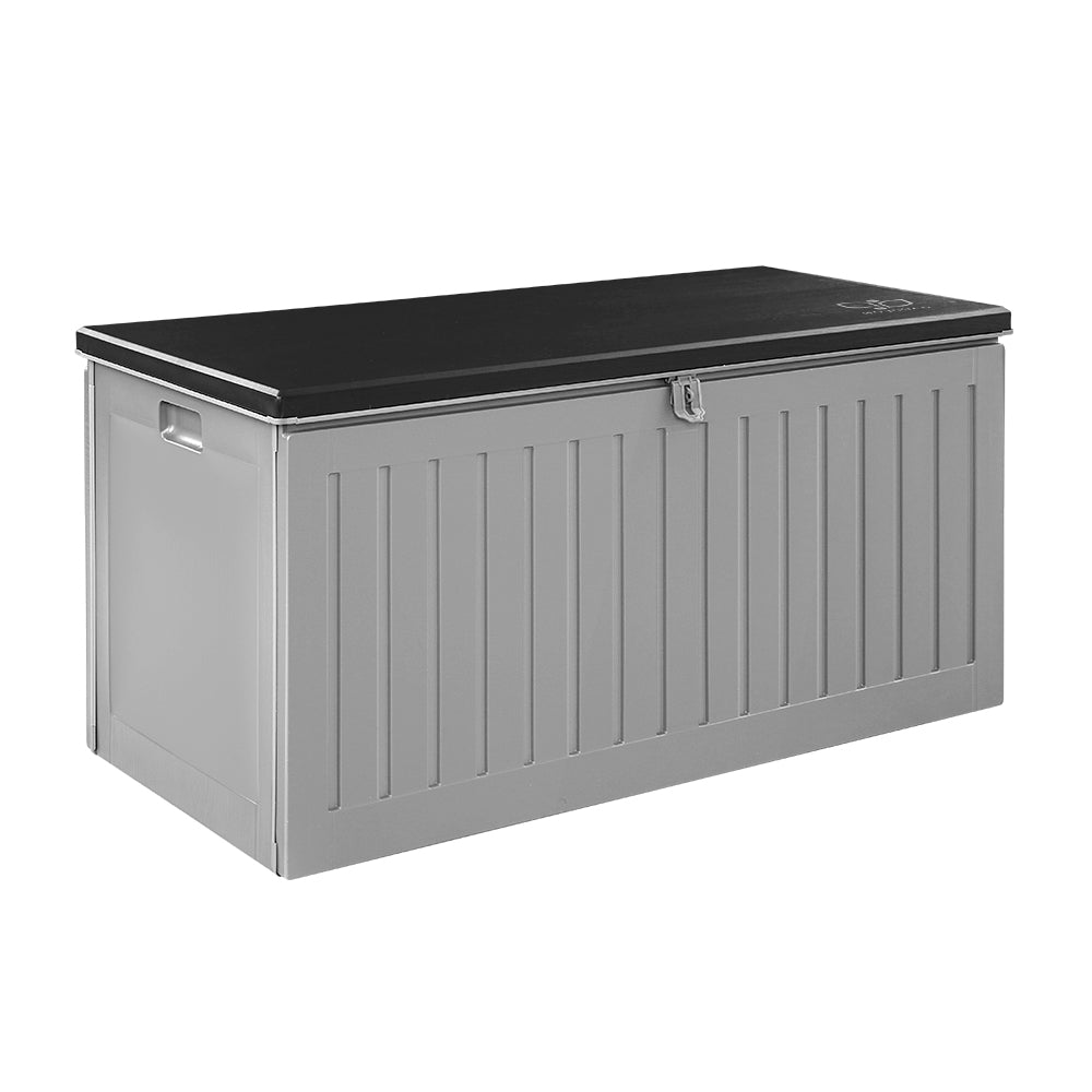 Outdoor Storage Box 270L Container Lockable Garden Bench Tool Grey