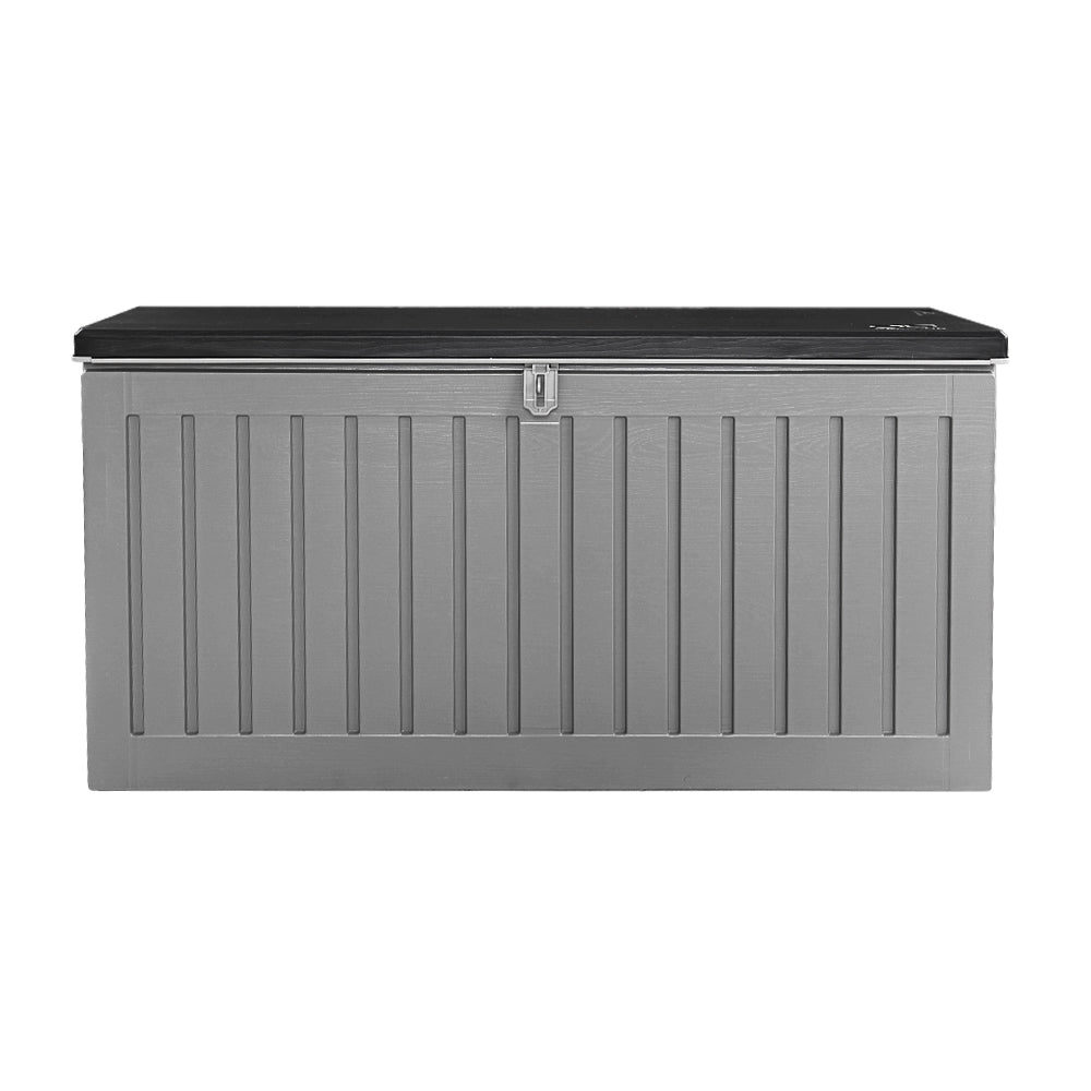 Outdoor Storage Box 270L Container Lockable Garden Bench Tool Grey