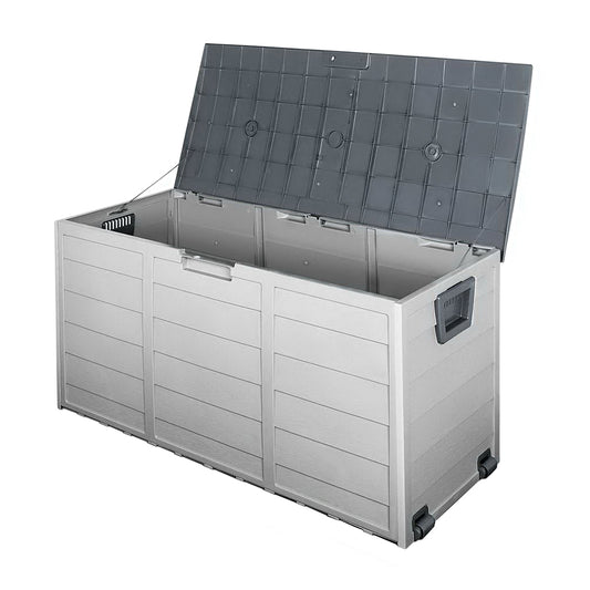 Outdoor Storage Box 290L Lockable Organiser Garden Deck Grey