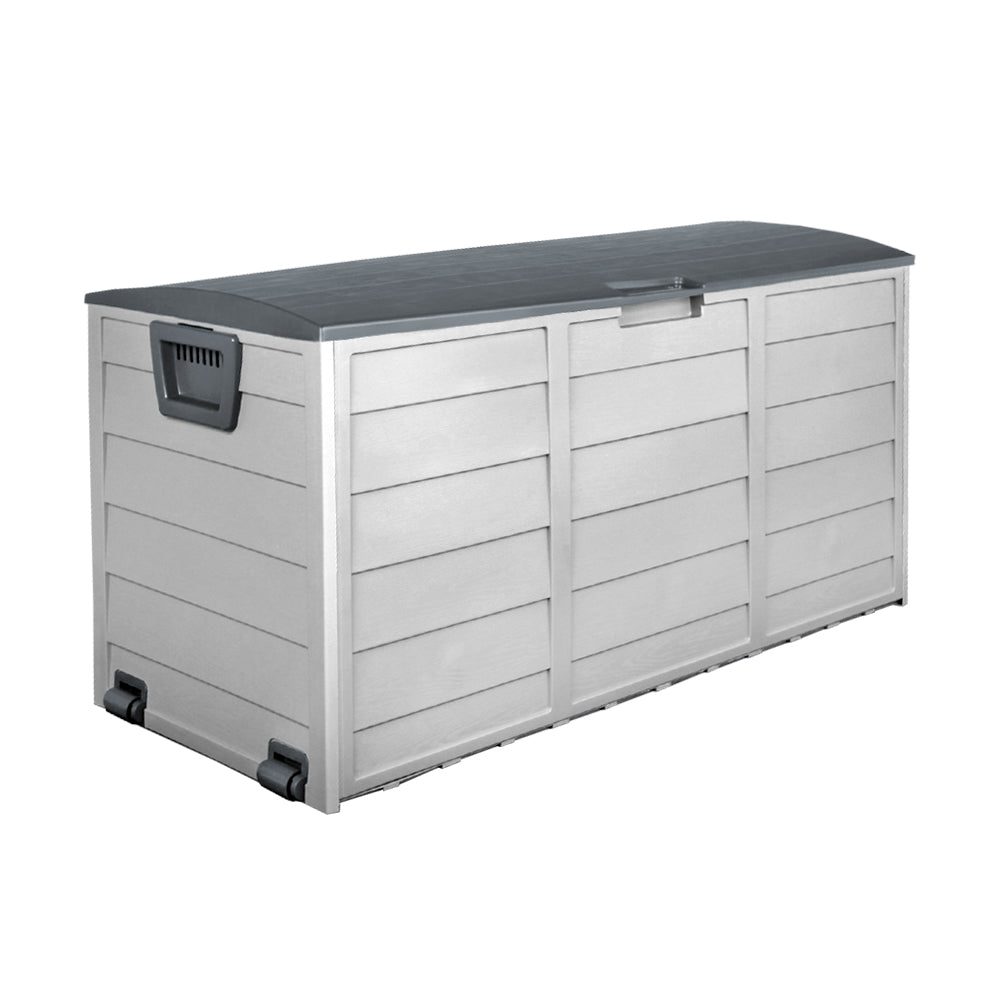 Outdoor Storage Box 290L Lockable Organiser Garden Deck Grey