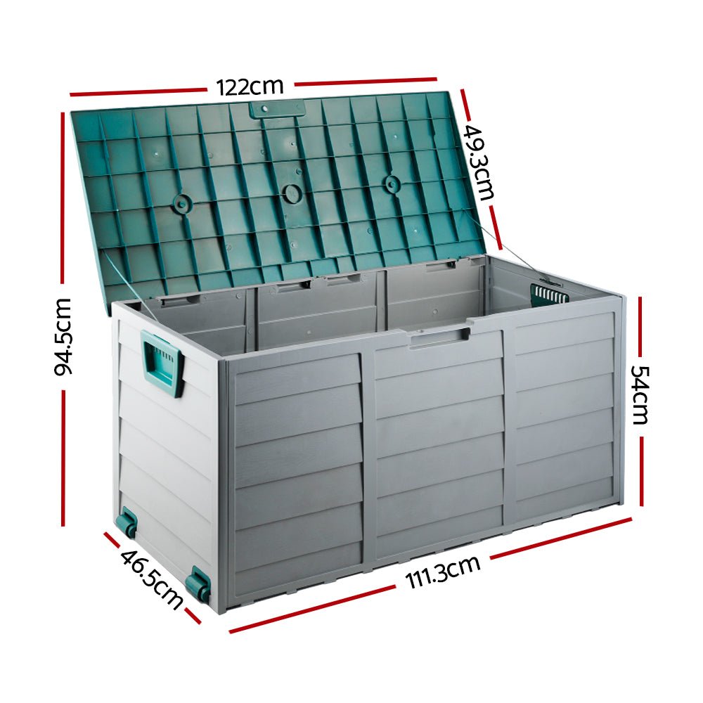 Outdoor Storage Box 290L Lockable Organiser Garden Deck Tool Green