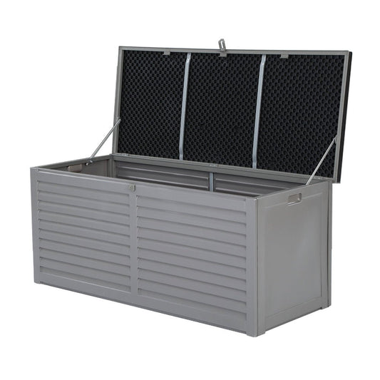 Outdoor Storage Box 490L Container Garden Toy Tool Sheds Chest Grey