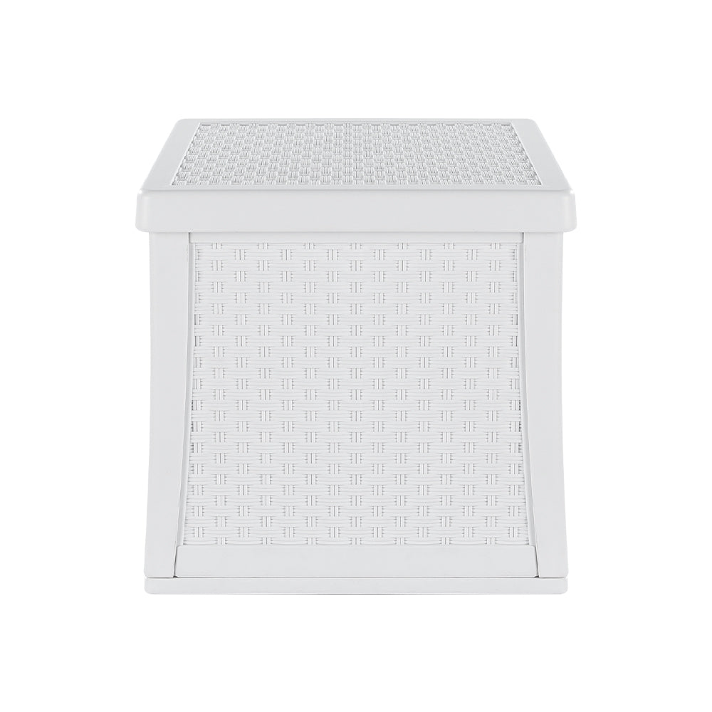 56L Outdoor Storage Box | Lockable Cube Deck Box | White – Conch Outdoors