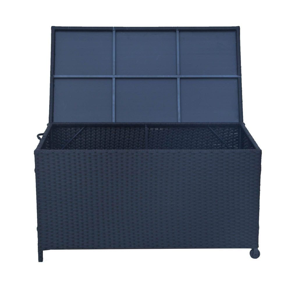 Outdoor Storage Box PE Wicker Garden 320L-Black