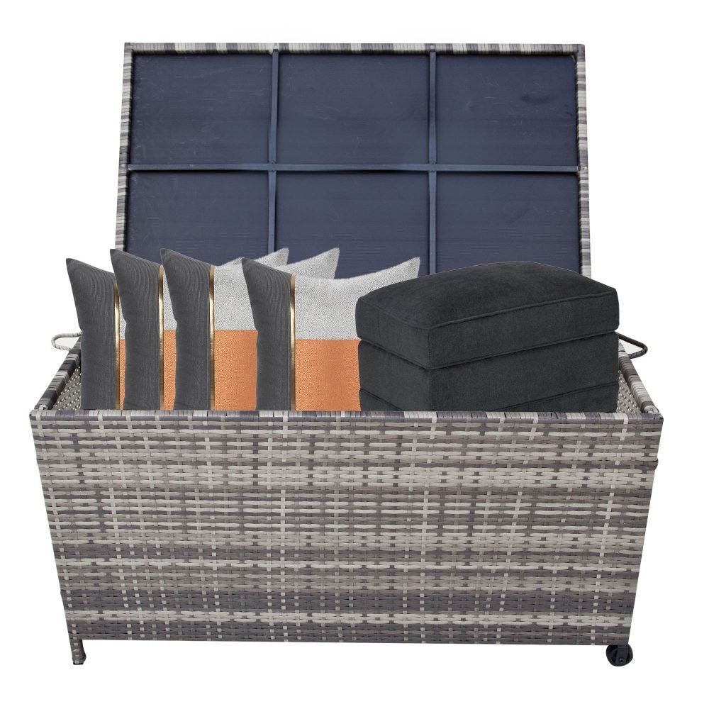 Outdoor Storage Box PE Wicker Garden 320L-Grey