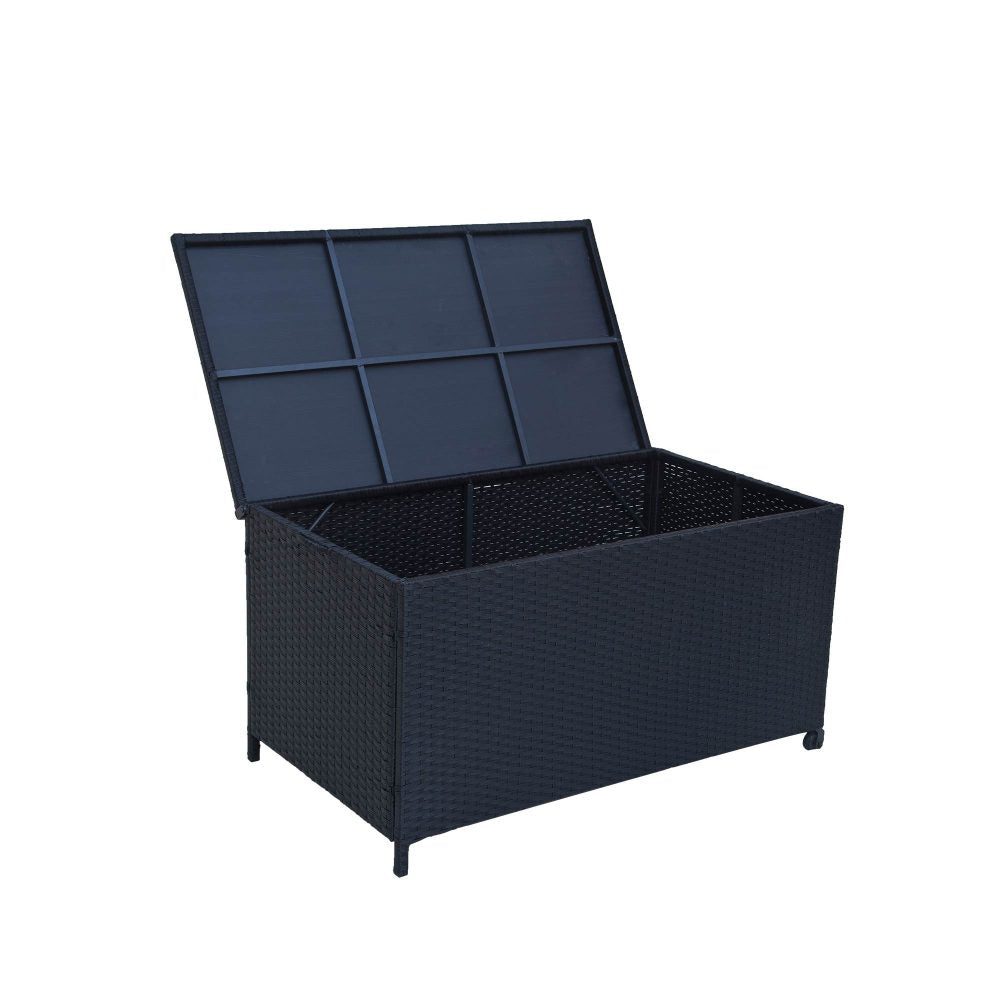 Outdoor Storage Box PE Wicker Garden 320L-Black