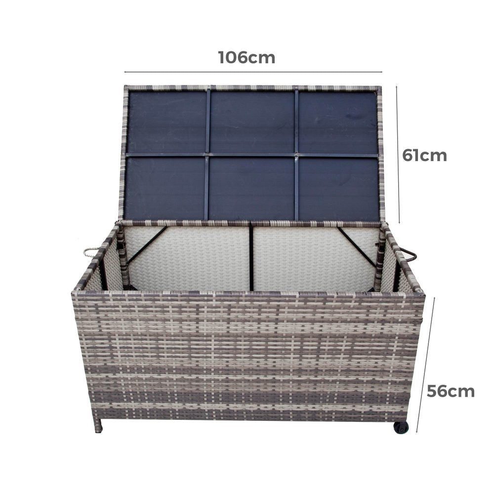 Outdoor Storage Box PE Wicker Garden 320L-Grey