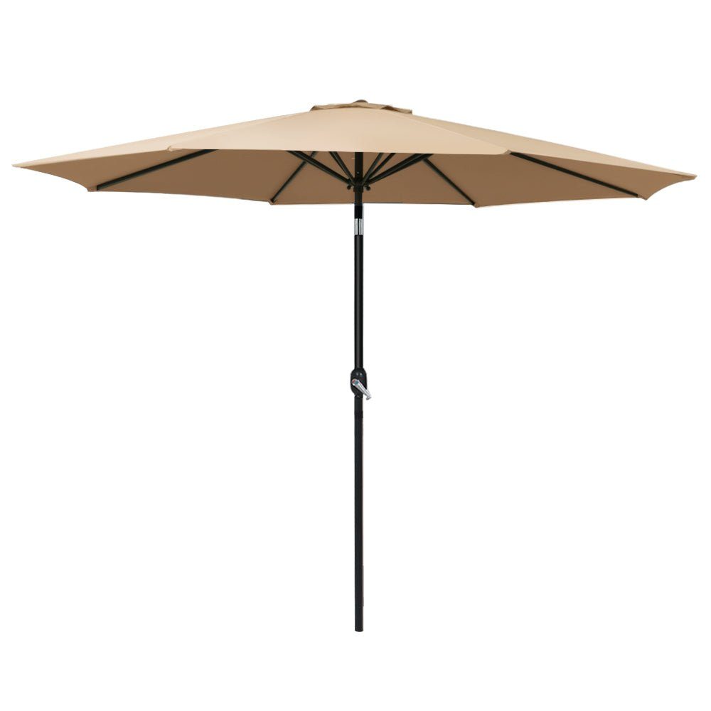 Outdoor Umbrella Tilt Steel Outdoor UV50+ 3m Canopy - Beige