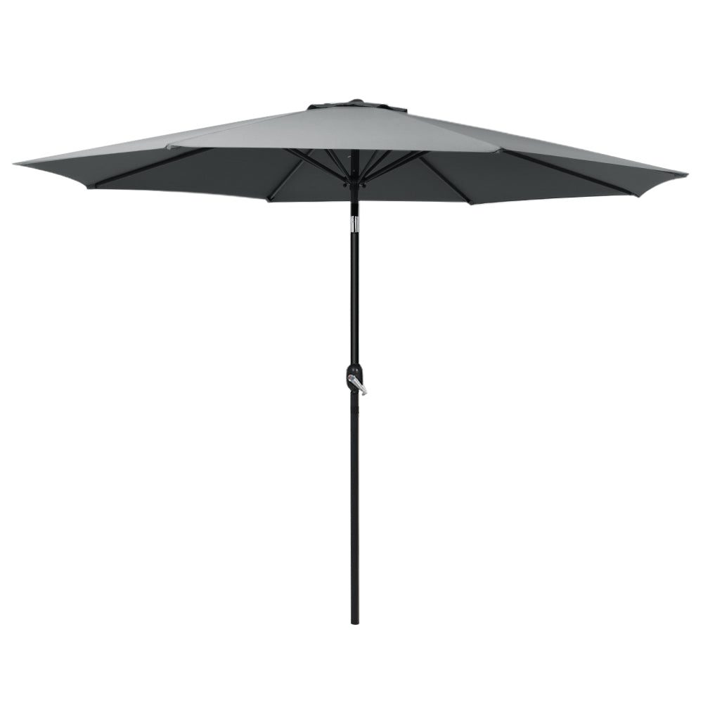 Outdoor Umbrella Tilt Steel Outdoor UV50+ 3m Canopy - Charcoal