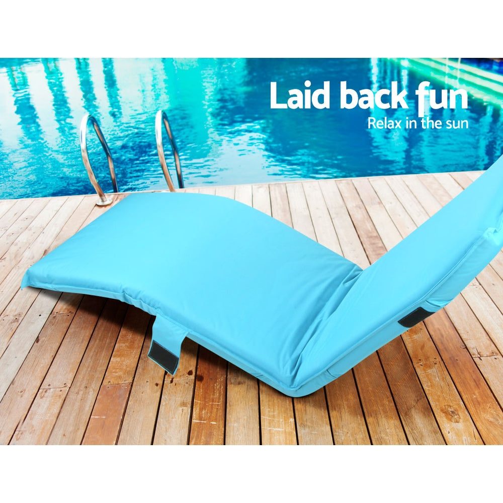 Sun Lounger Lightweight Adjustable Pool Blue