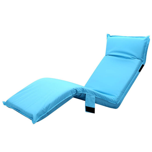 Sun Lounger Lightweight Adjustable Pool Blue