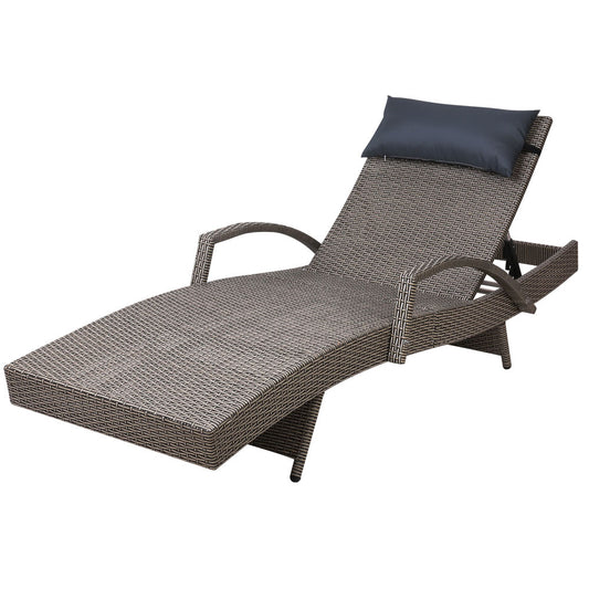 Sun Lounge Outdoor Furniture Lounger Beach with Armrest Beige